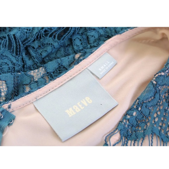 Maeve Elsa Teal Lace Peplum Sheath Dress - Picture 6 of 7